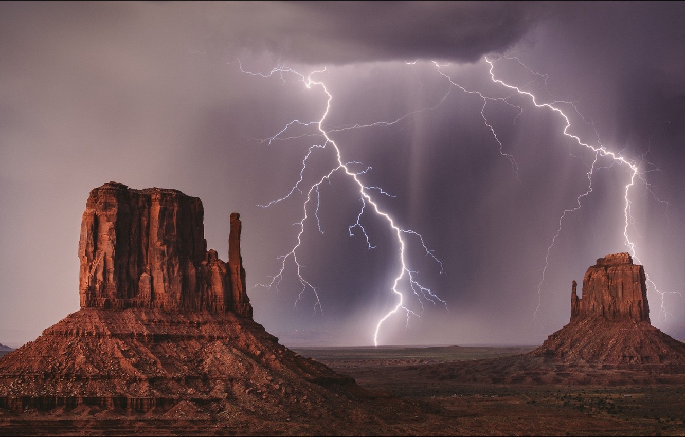 Wallpaper Usa Nature Lightning Mountains Image For Desktop