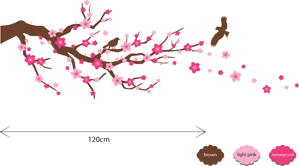 Kids Line Cherry Blossom Wall Wallpaper Border Yard