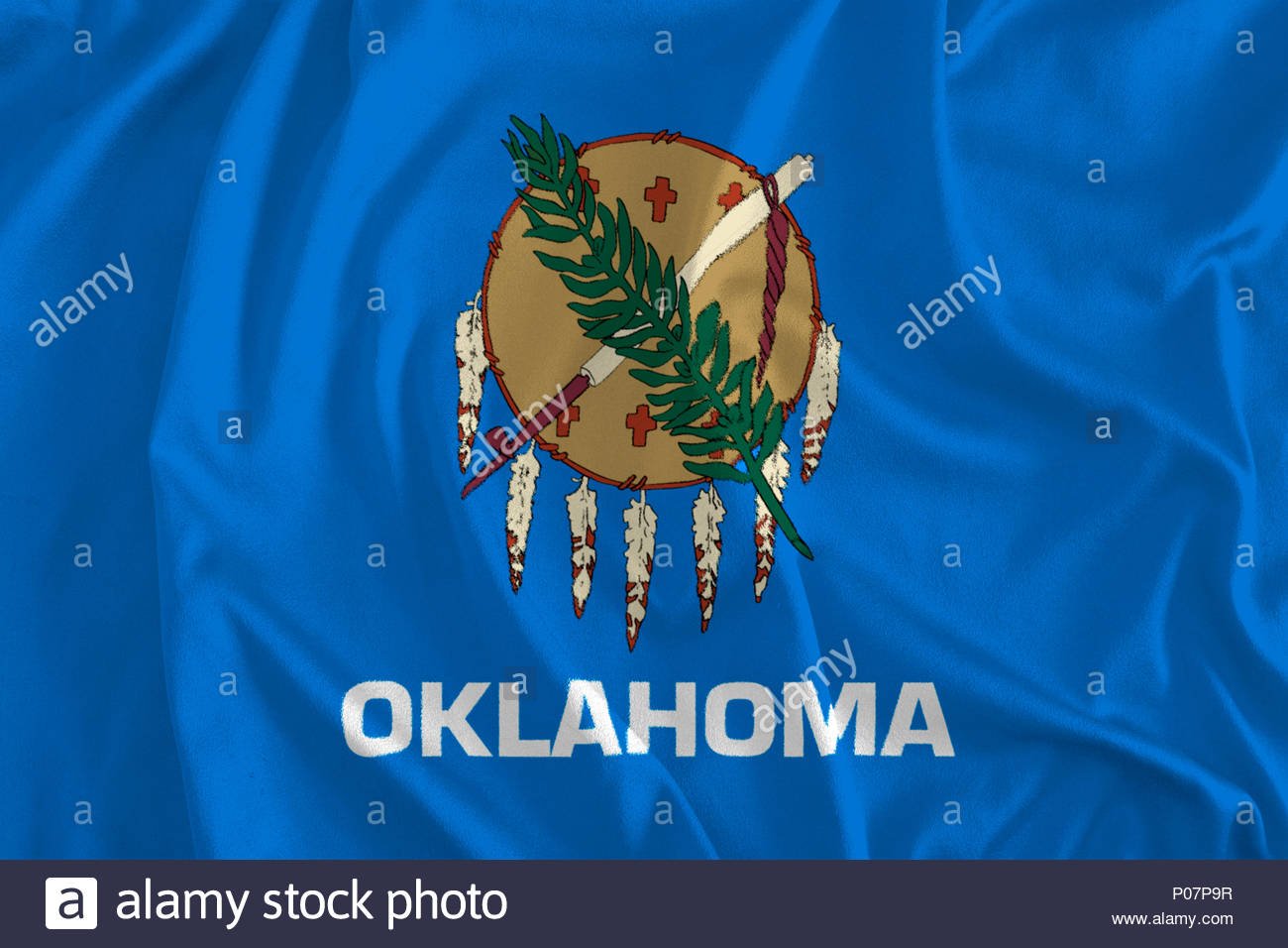 Flag of Oklahoma Background Sooner State Native America Stock 1300x956