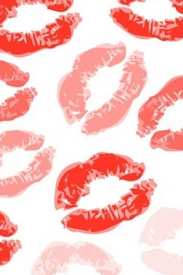 Red Lips Print Wallpaper iPhone