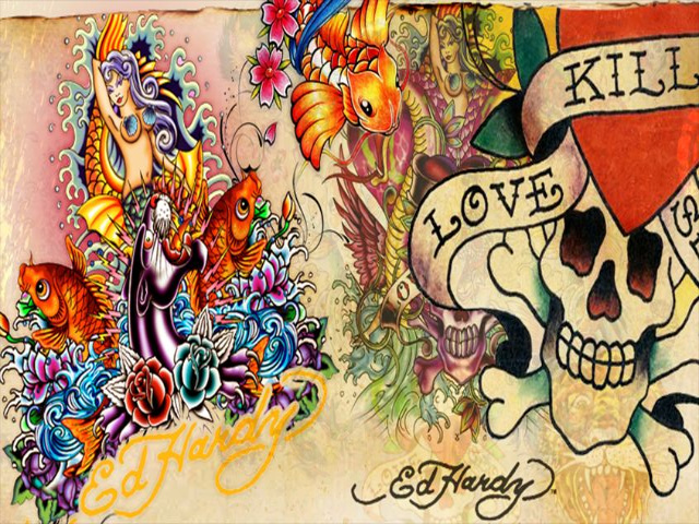 Colorful Ed Hardy Wallpaper Myspace Background