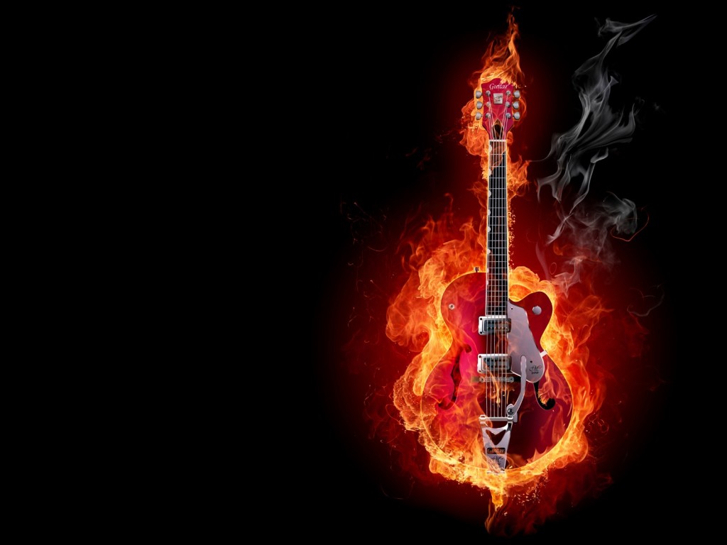 Fire Electric Guitar HD Windows 8 Wallpaper HD