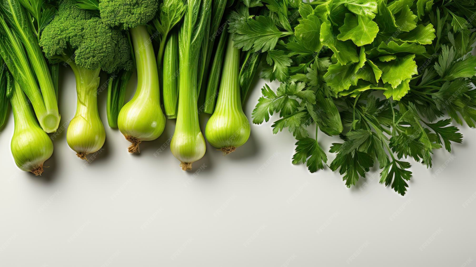 Young Green Onion Isolated On White HD Wallpaper Desktop