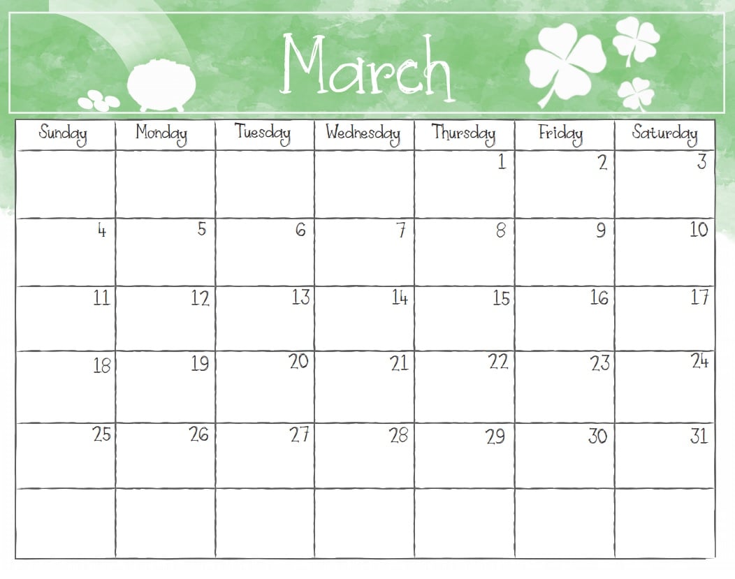 15 Unique 2018 March Month Calendar Designs Calendar 2018