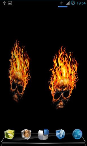 Put This Live Wallpaper 3d Of Fire Skull On Your Android Phone And