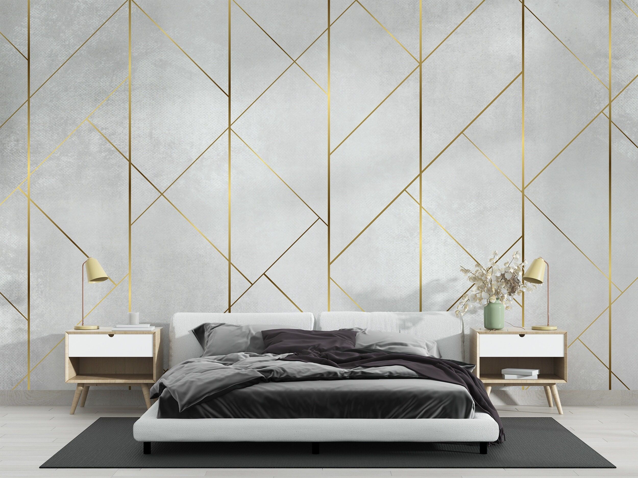 Abstract Geometric Modern Design Luxury Wallpaper Self Adhesive Peel And Stick Wall Sticker Decoration Scandinavian Removable