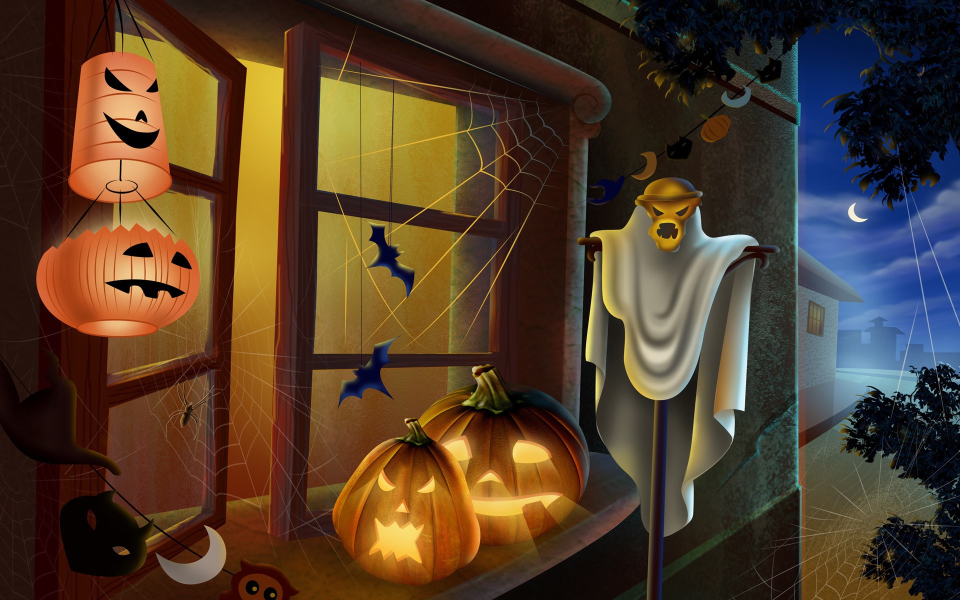 Scary Halloween Outdoor Decorations Widescreen Desktop