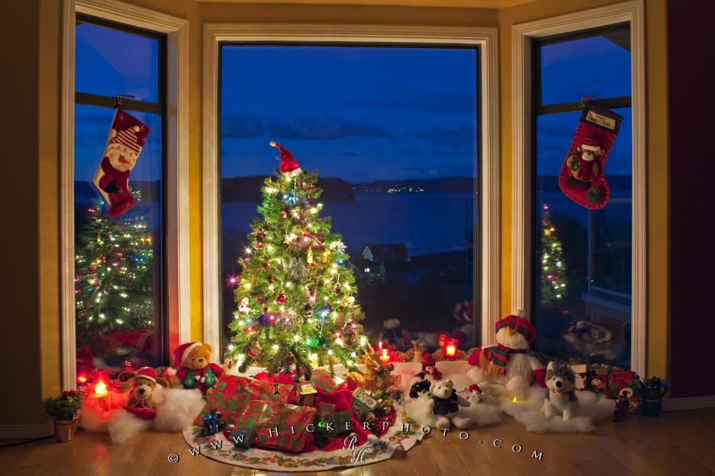 Wallpaper Background Christmas Stockings Tree Scene