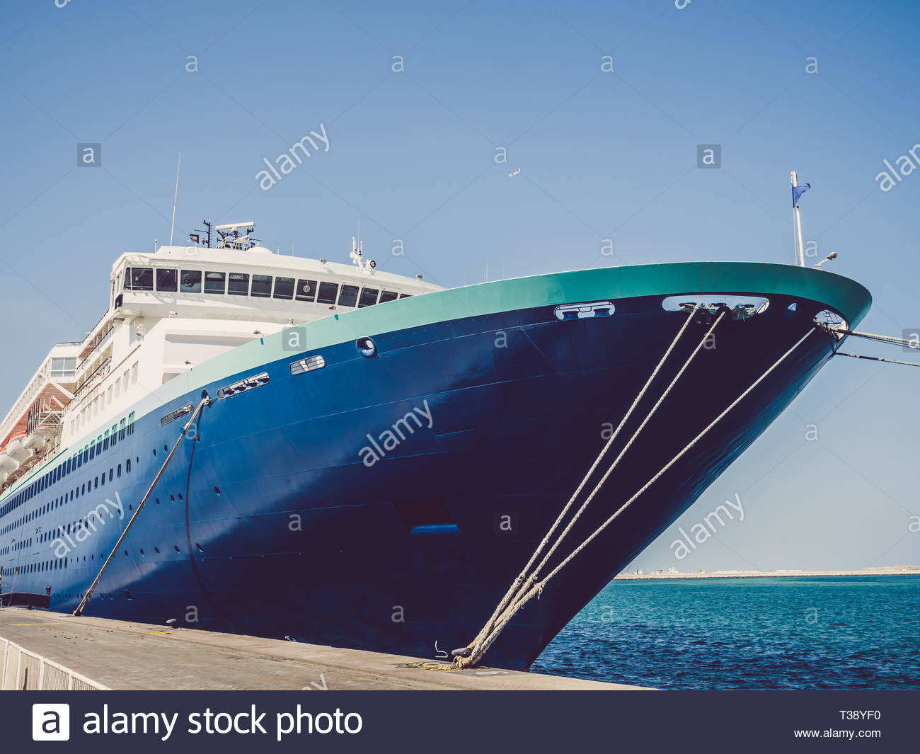 Beautiful Cruise Liner On The Background Of Coastline And