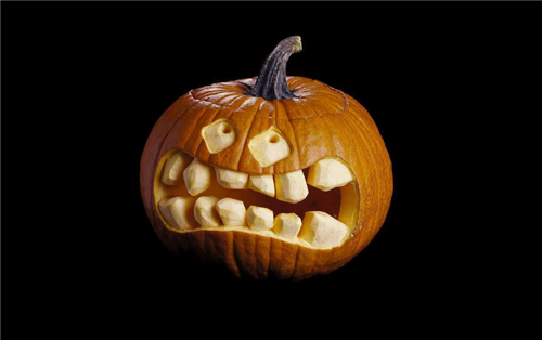 Halloween Background Angry Pumpkin