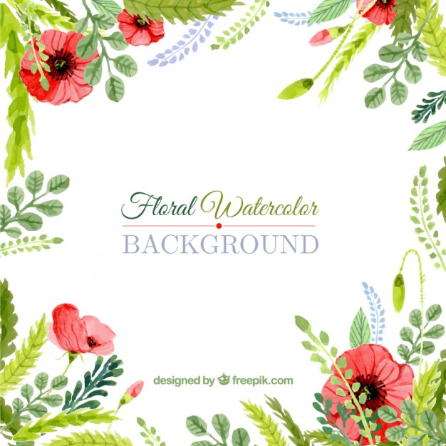 Floral Watercolor Background Vector