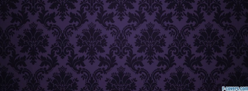 Purple And Black Damask Pattern Cover Timeline Photo Banner
