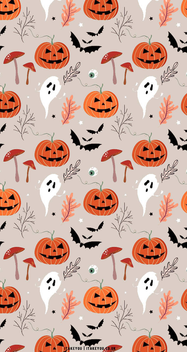 Scary Pumpkins Cute Halloween iPhone Wallpaper