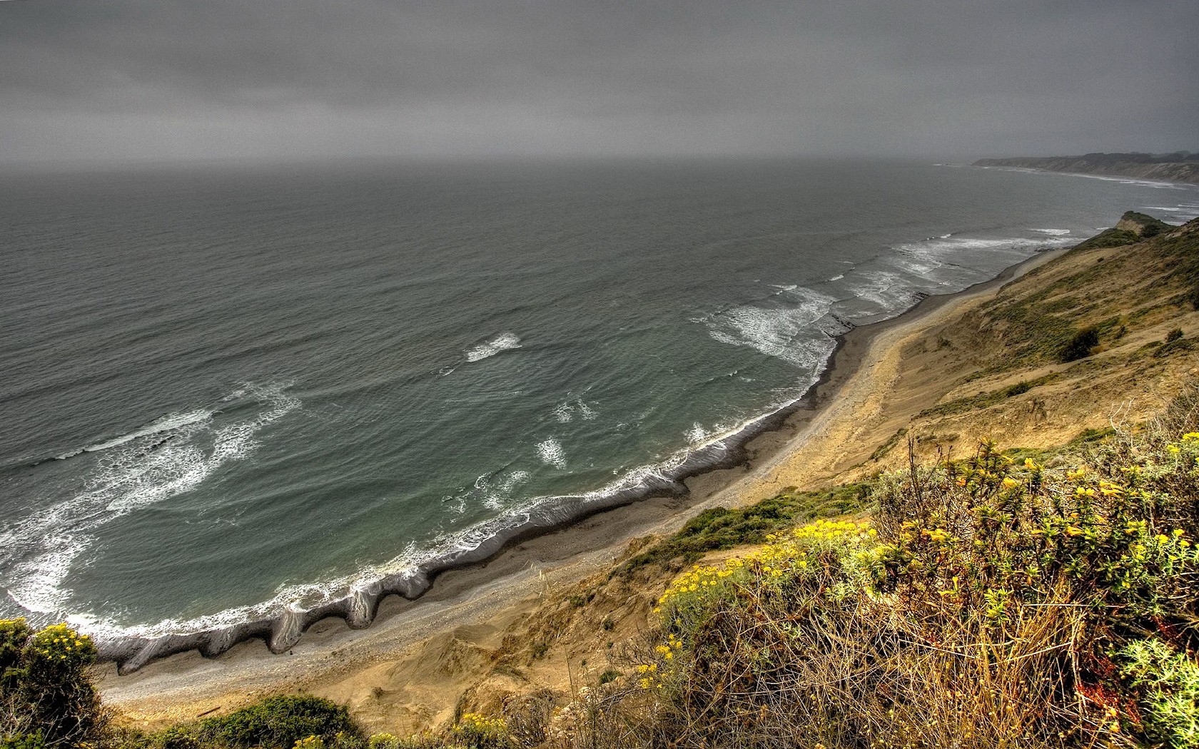 Wallpaper Waves Beach Sea Clouds Storm Landscapes