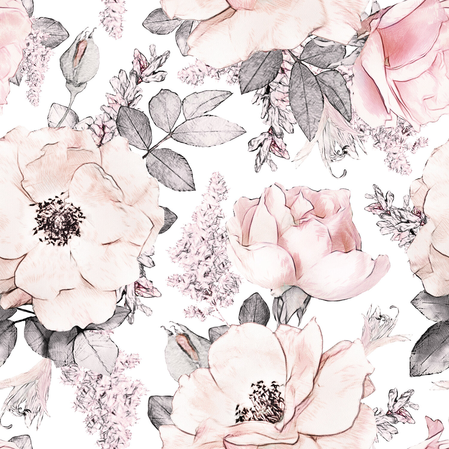 Gk Wall Design Peel And Stick Soft Pink Rose Flower Pattern