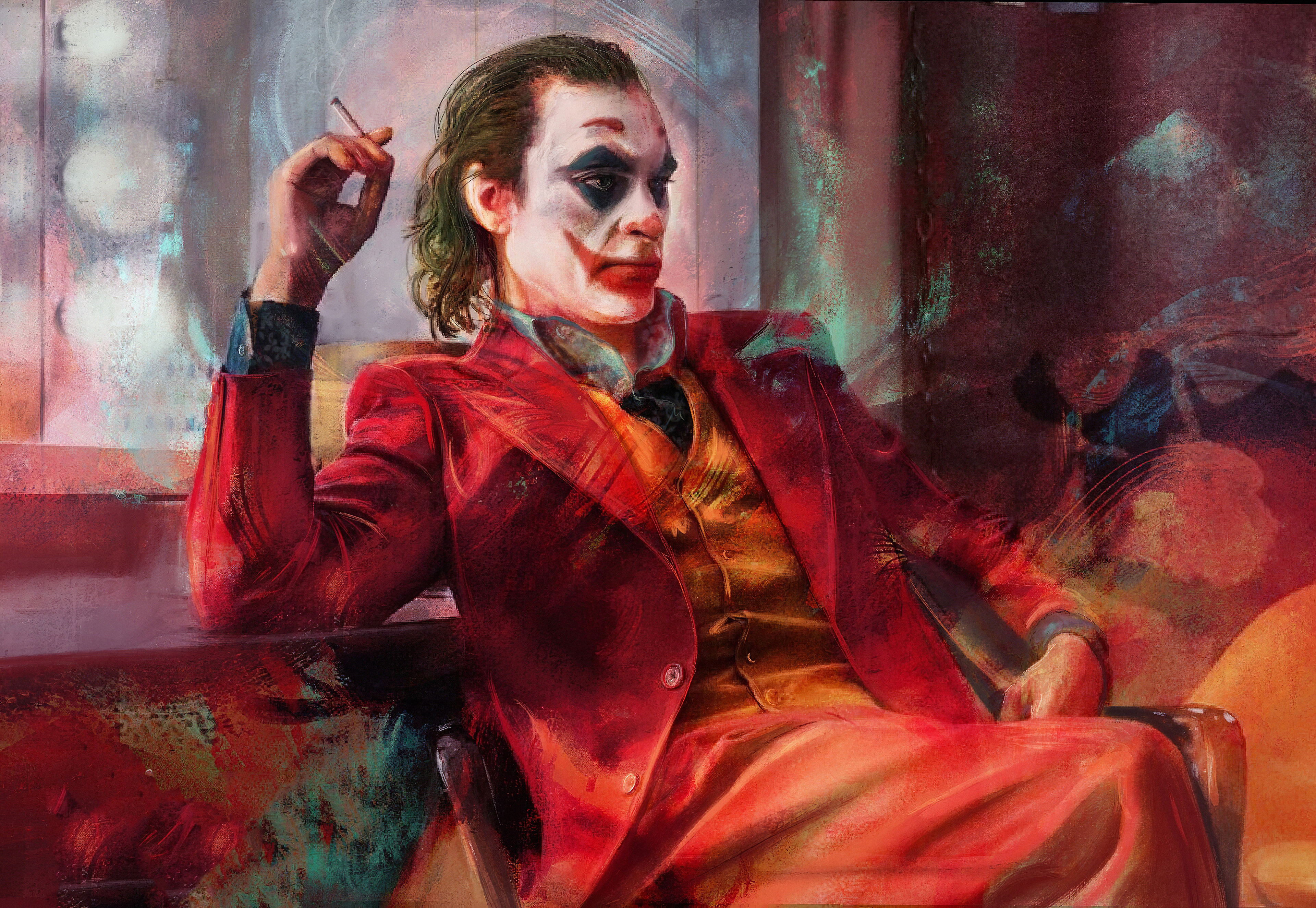 Joker Sit Wallpaper HD Superheroes 4k Image
