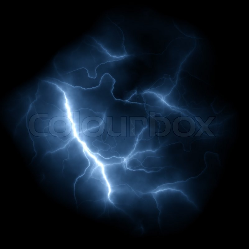 Lightning Bolt Background Blue Bolts Of Isolated Over A Dark