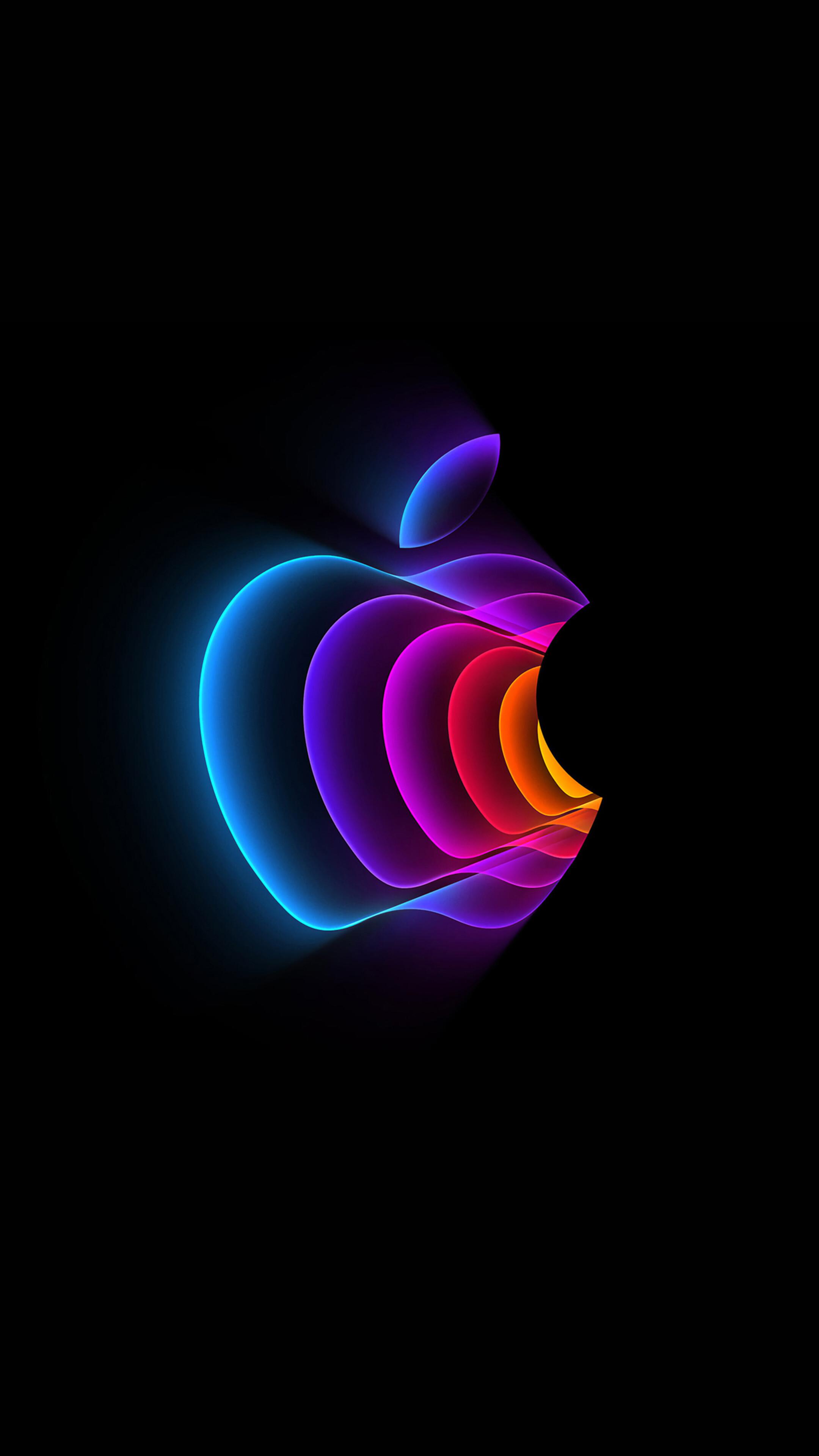 Colorful Apple Black Background 4K Wallpaper iPhone HD Phone 2370g