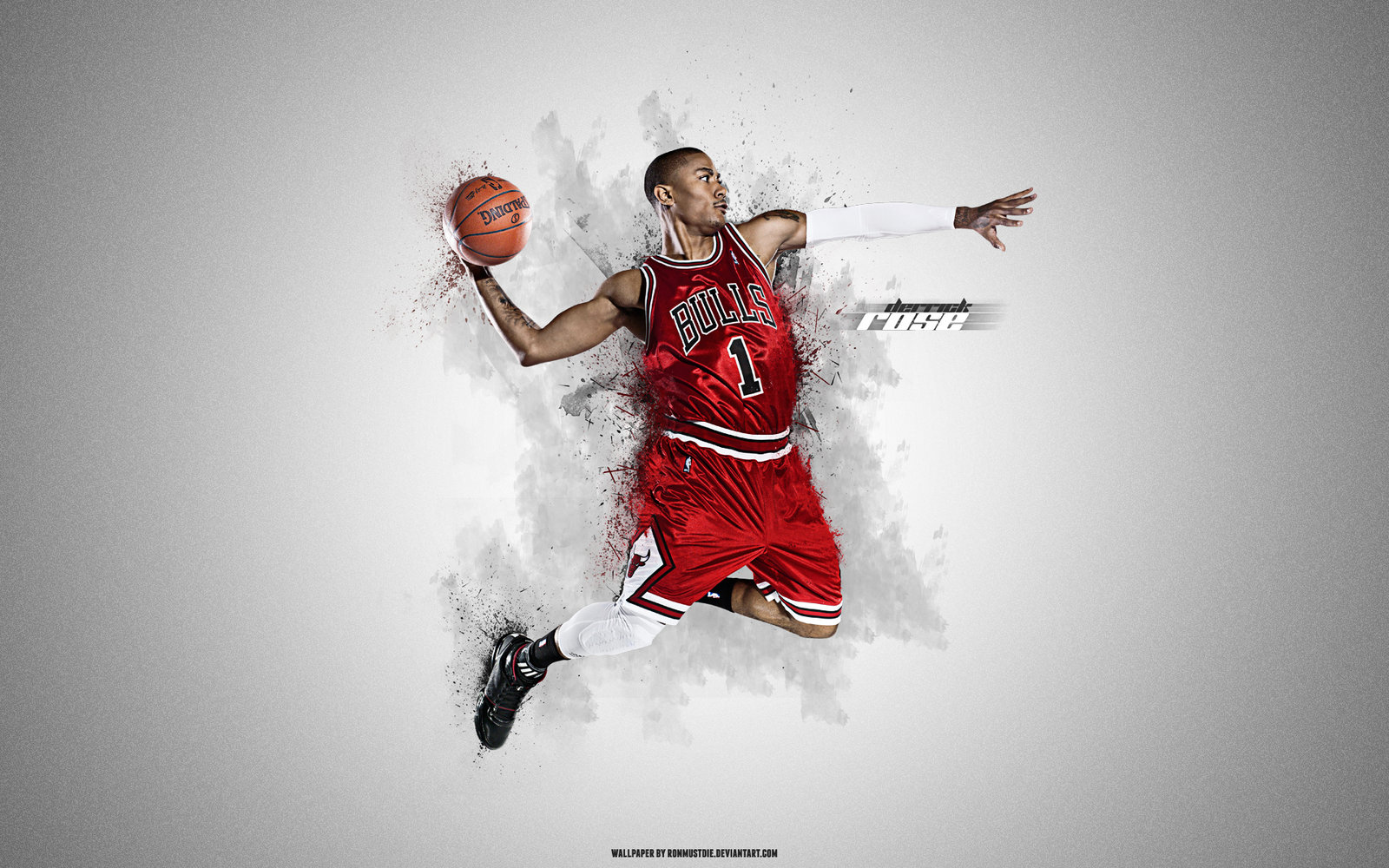 Derrick Rose Wallpaper Showing A Persistent Basketball