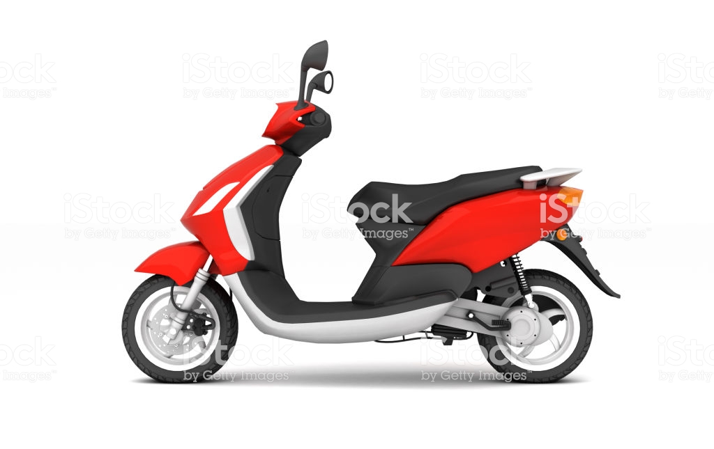 3d Rendering Of Red Modern Motor Scooter Isolated On White