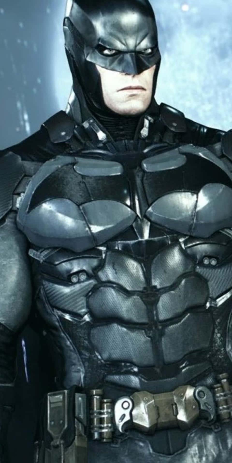 Pixel Batman Body Suit Arkham City Moon Background