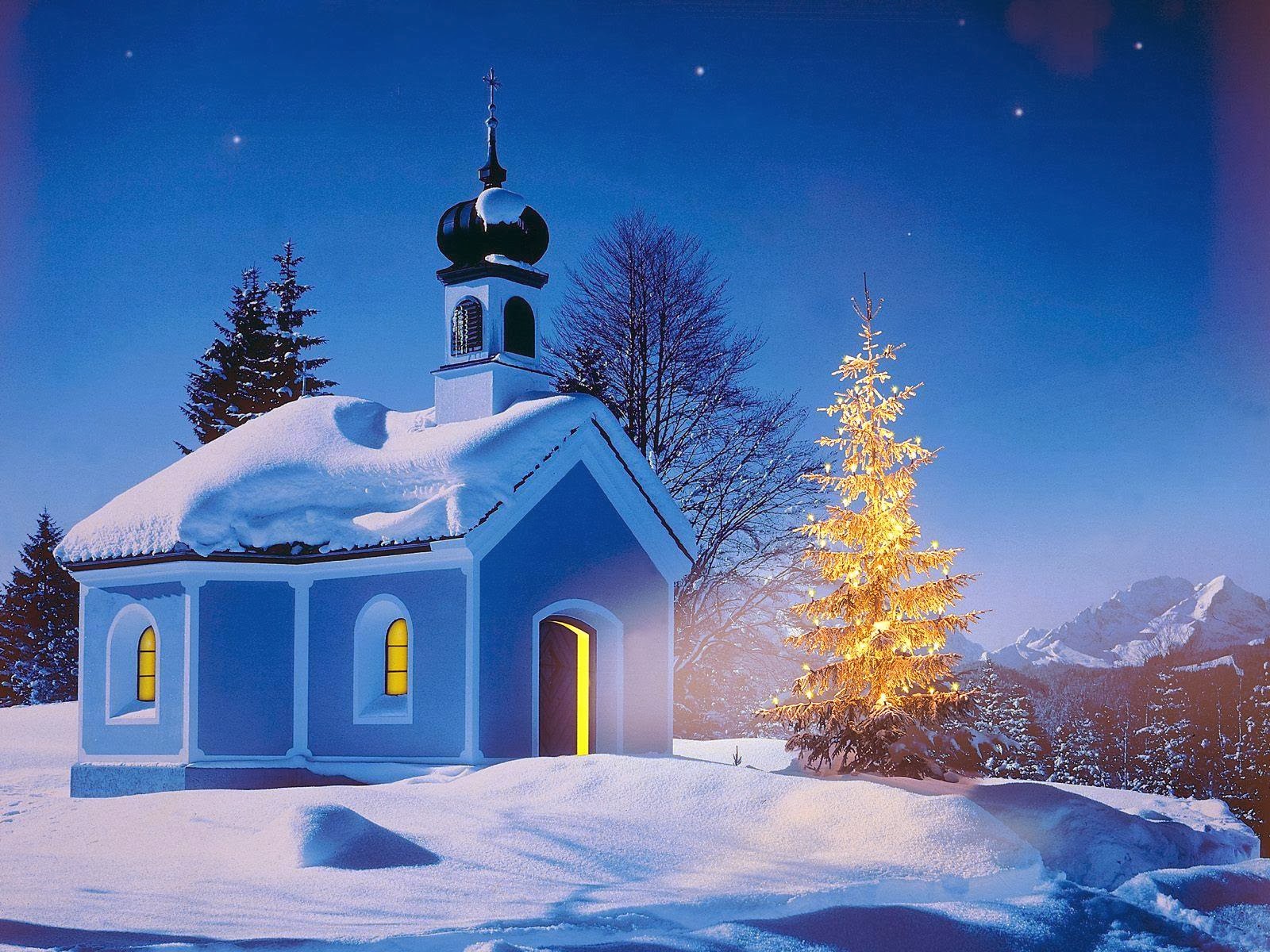 Winter Snow House Christmas HD Wallpaper
