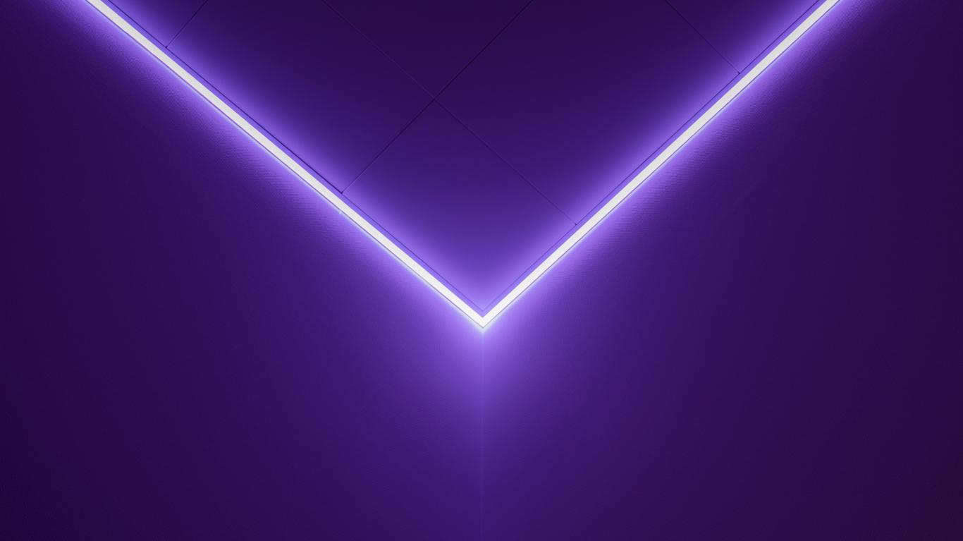 Purple Light Glowing Lines Edges Minimalist Wallpaper
