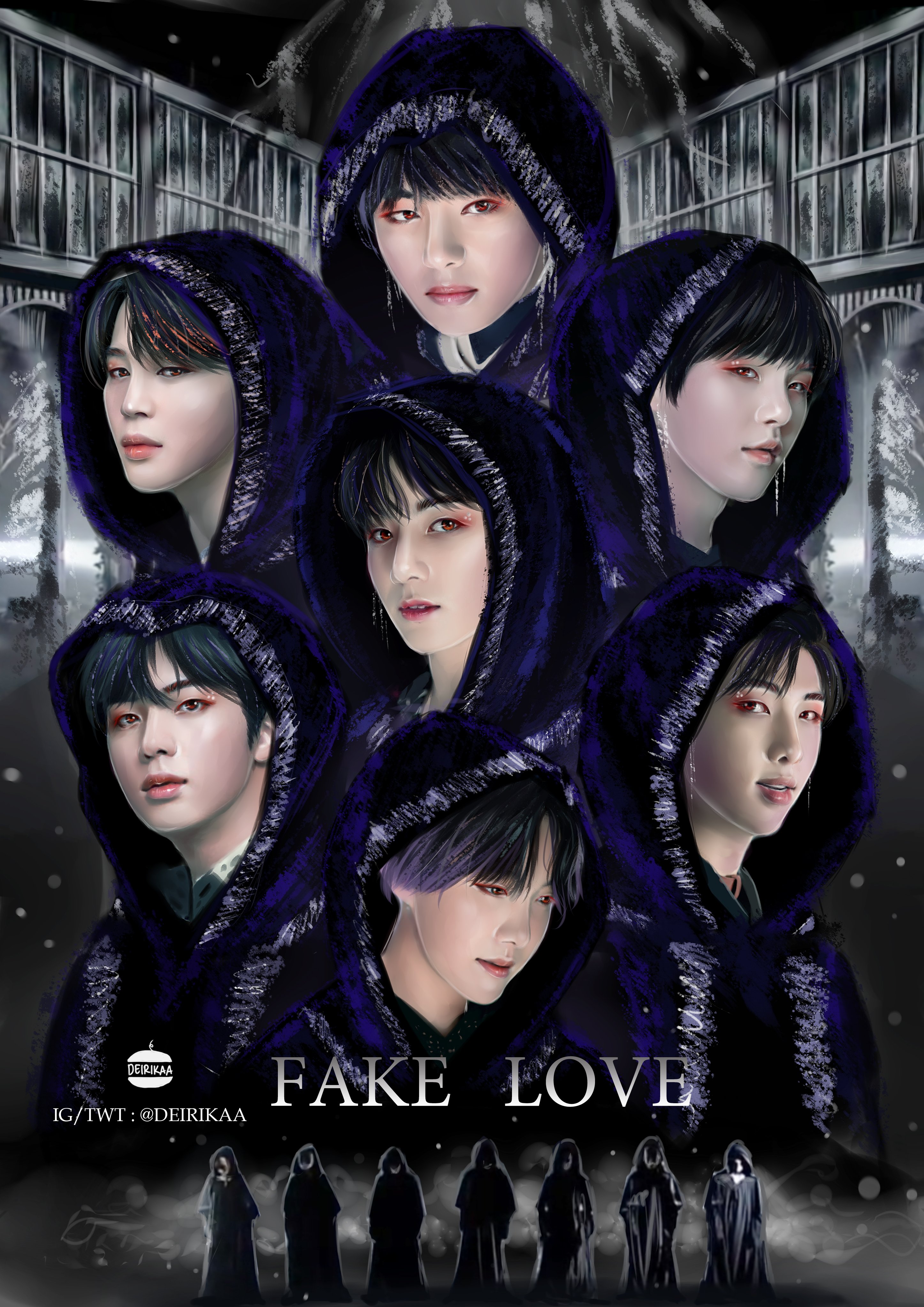 Fake love in purple lavender - Fake Love Bts - Sticker | TeePublic