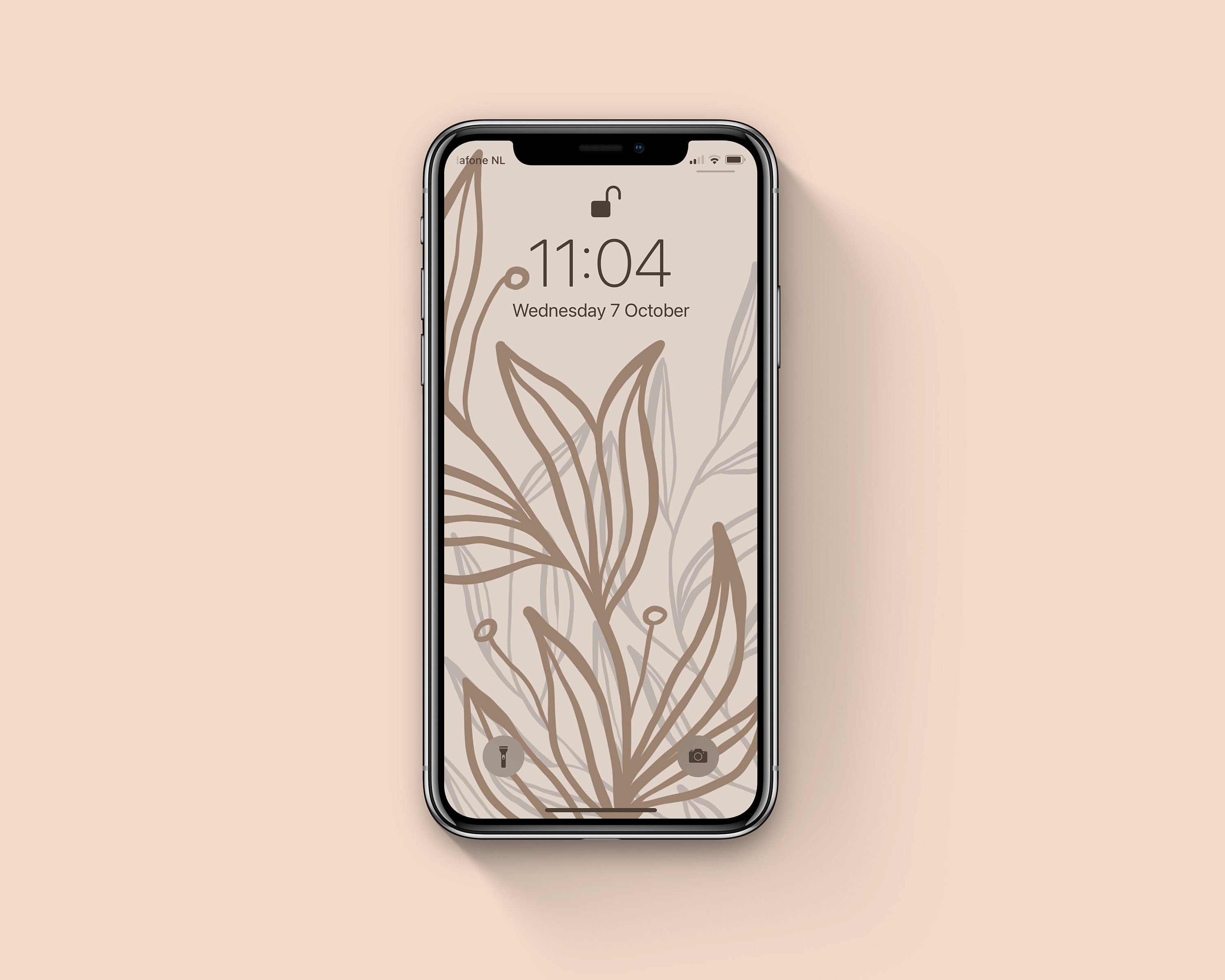Beige Botanical iPhone Wallpaper Set Minimal Aesthetic