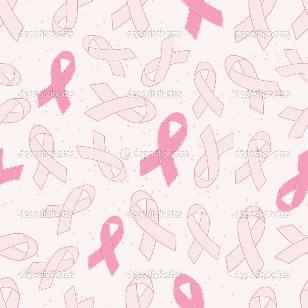 Breast Cancer Awareness Pink Ribbons Seamless Background Stock