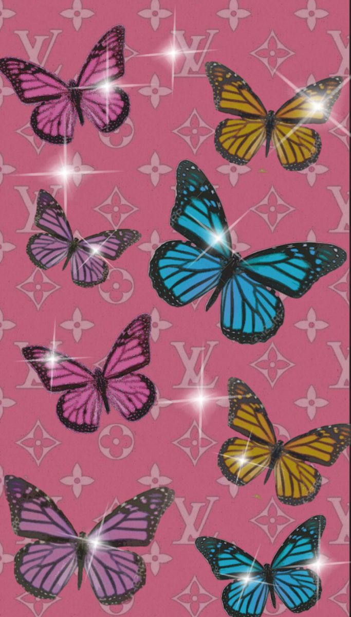 Aesthetic Louis Vuitton Pink Butterfly Wallpaper Y2k