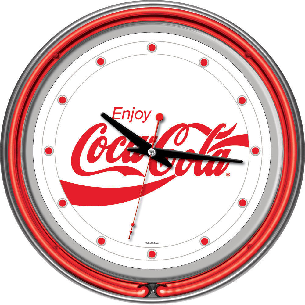 Home Irn S Booth Coca Cola Wall Clock White With Red Trim