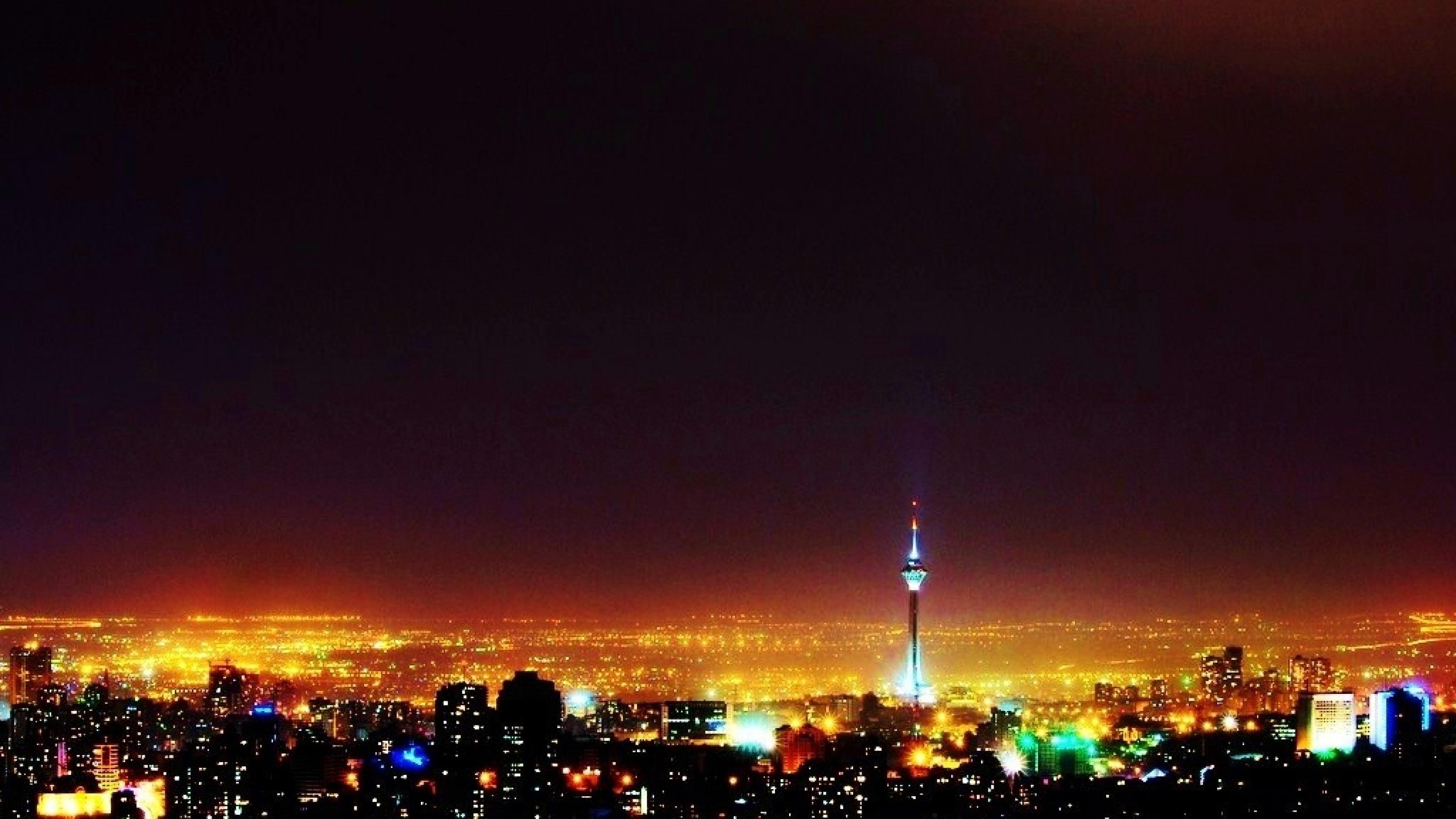 Night Teheran Milad Tower Tehran B0b
