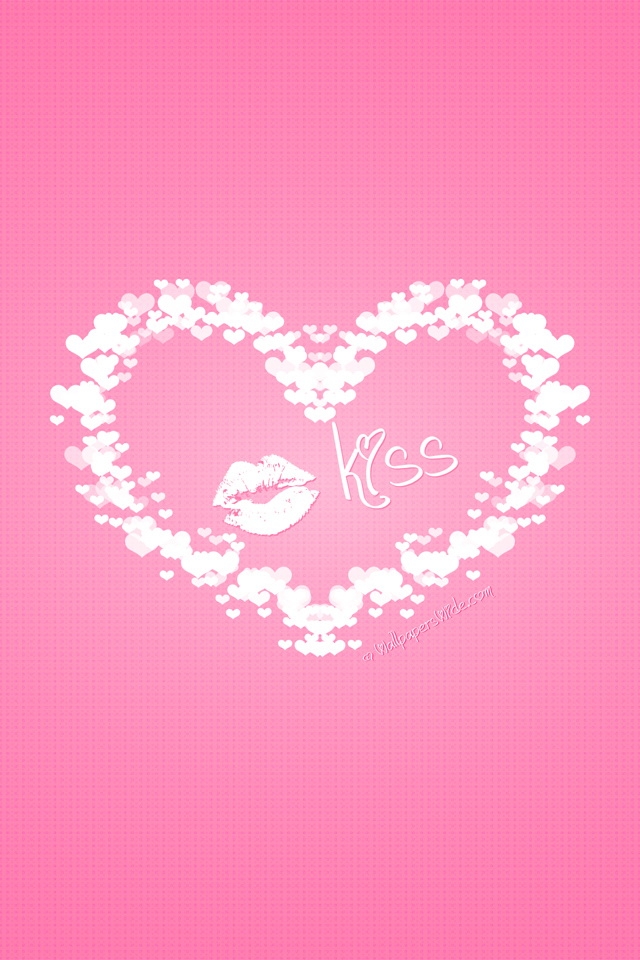 Pink Love Kiss iPhone Wallpaper HD Gallery