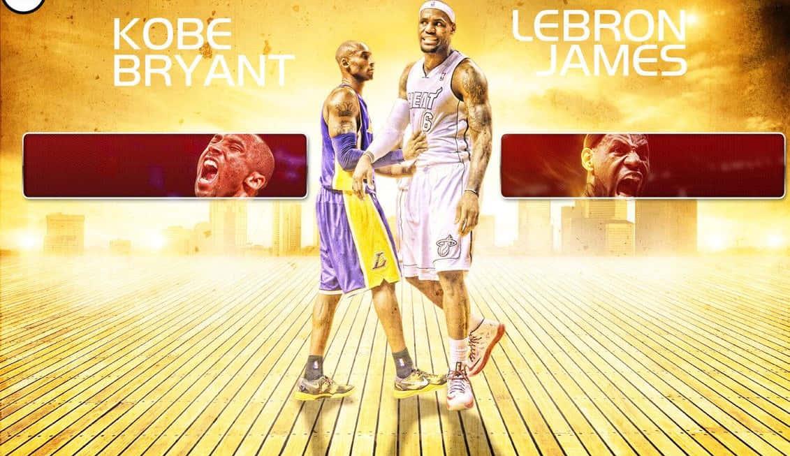 Lebron And Kobe Facing Off Wallpaper