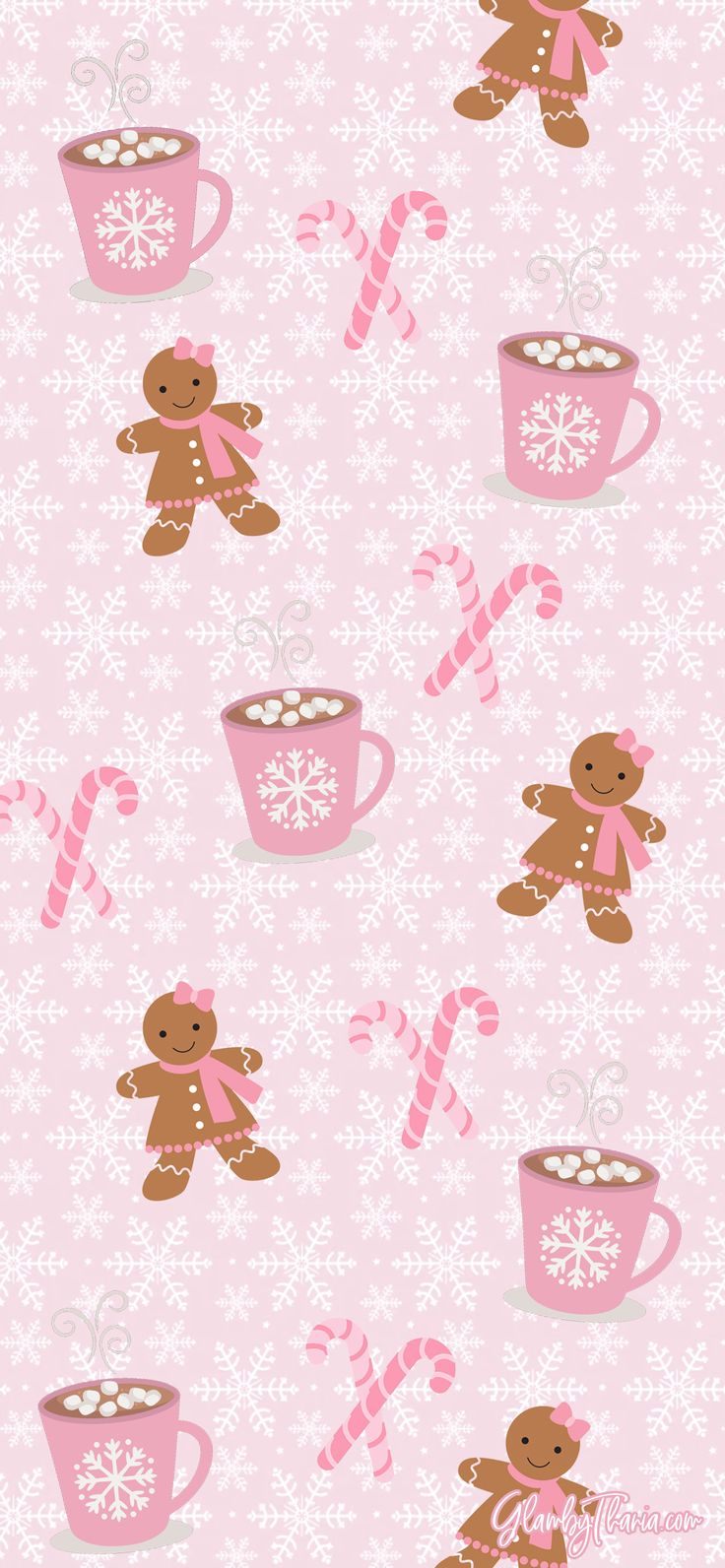 Pink The Season Christmas Phone Wallpaper