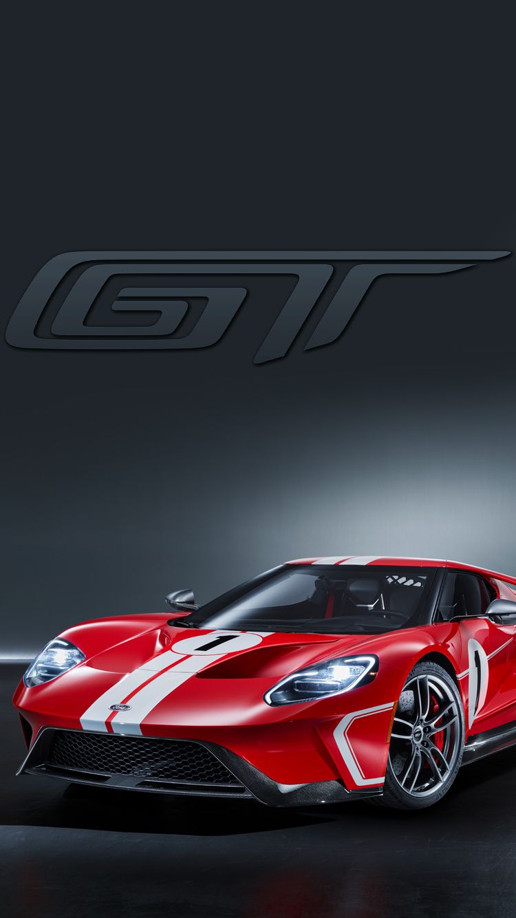 Universal Phone Wallpaper Background Red Ford Gt Super Car