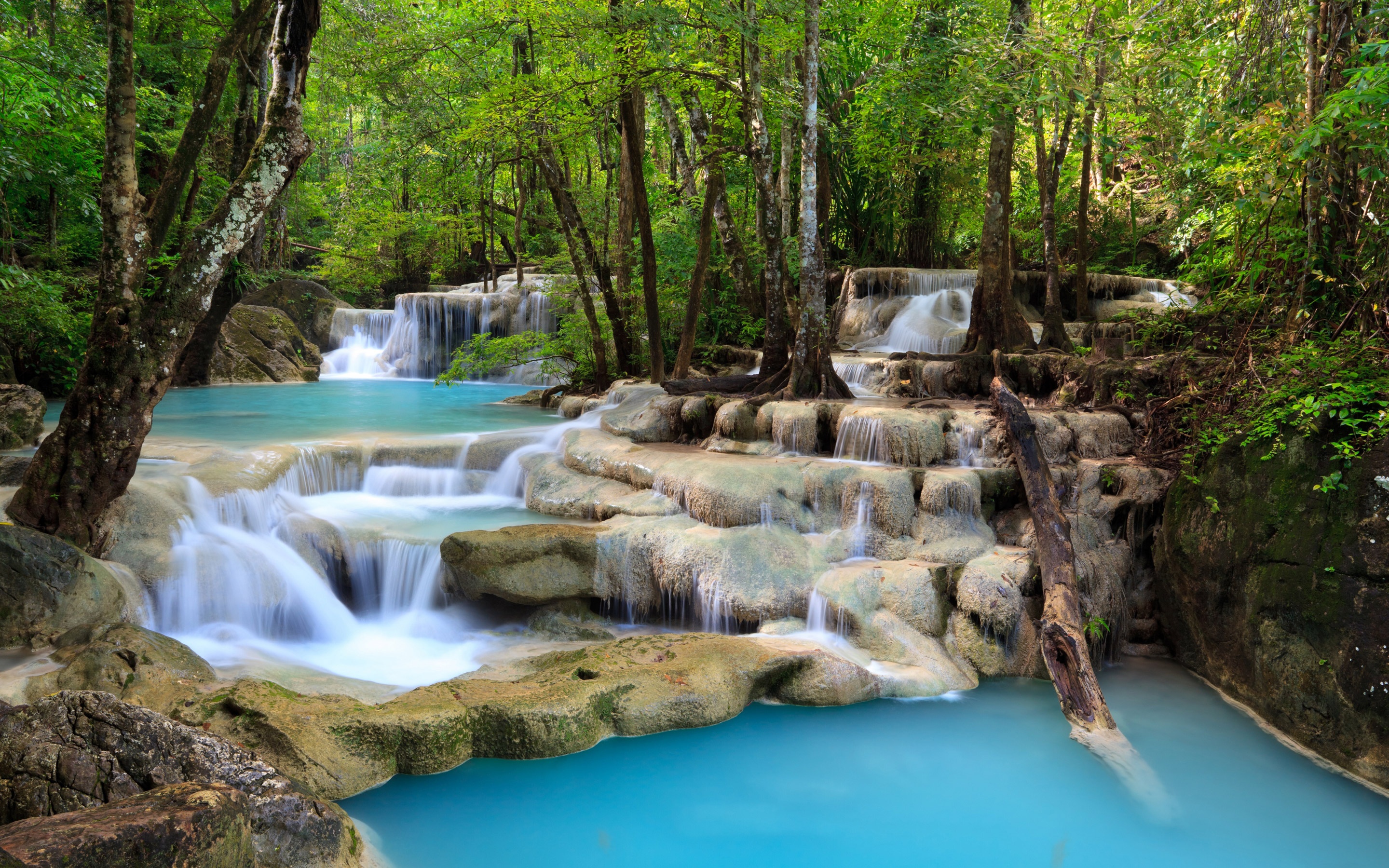 Tropical Waterfall Scenery Nature Desktop HD Wallpaper