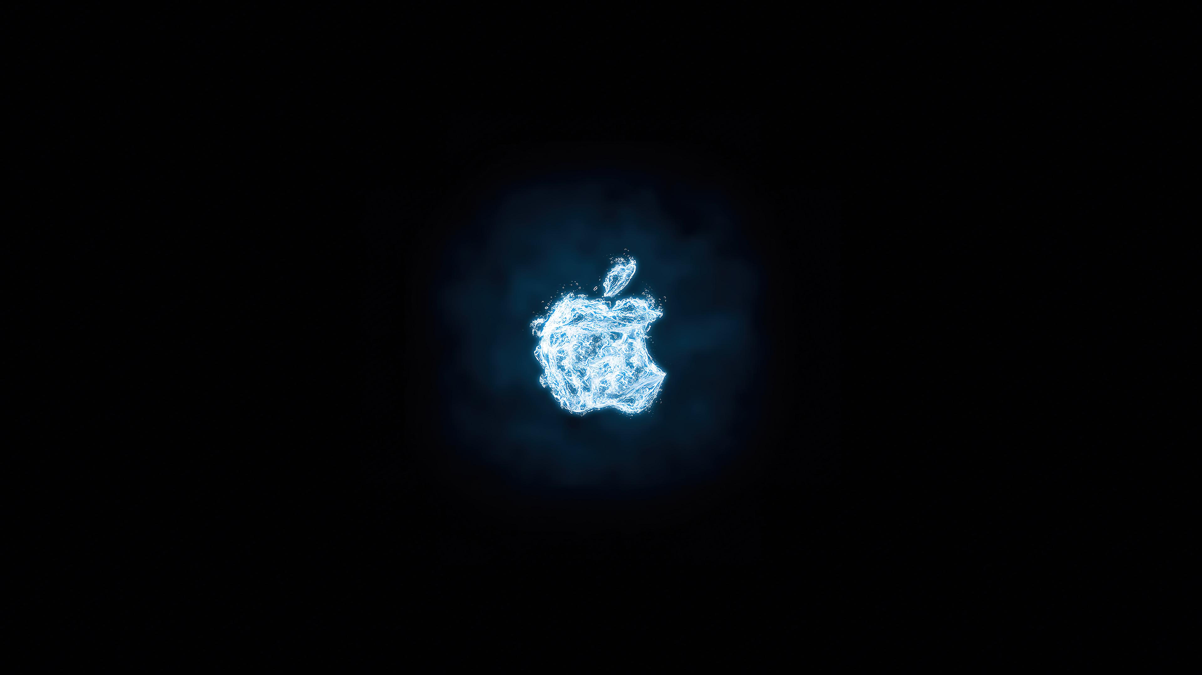 Apple Logo Black Background Wallpaper 4K HD PC 5370f
