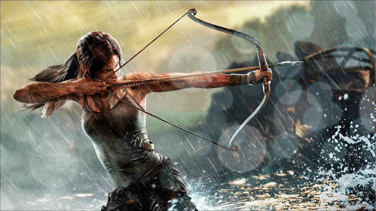 Image Young Woman Tomb Raider Archers Lara Croft