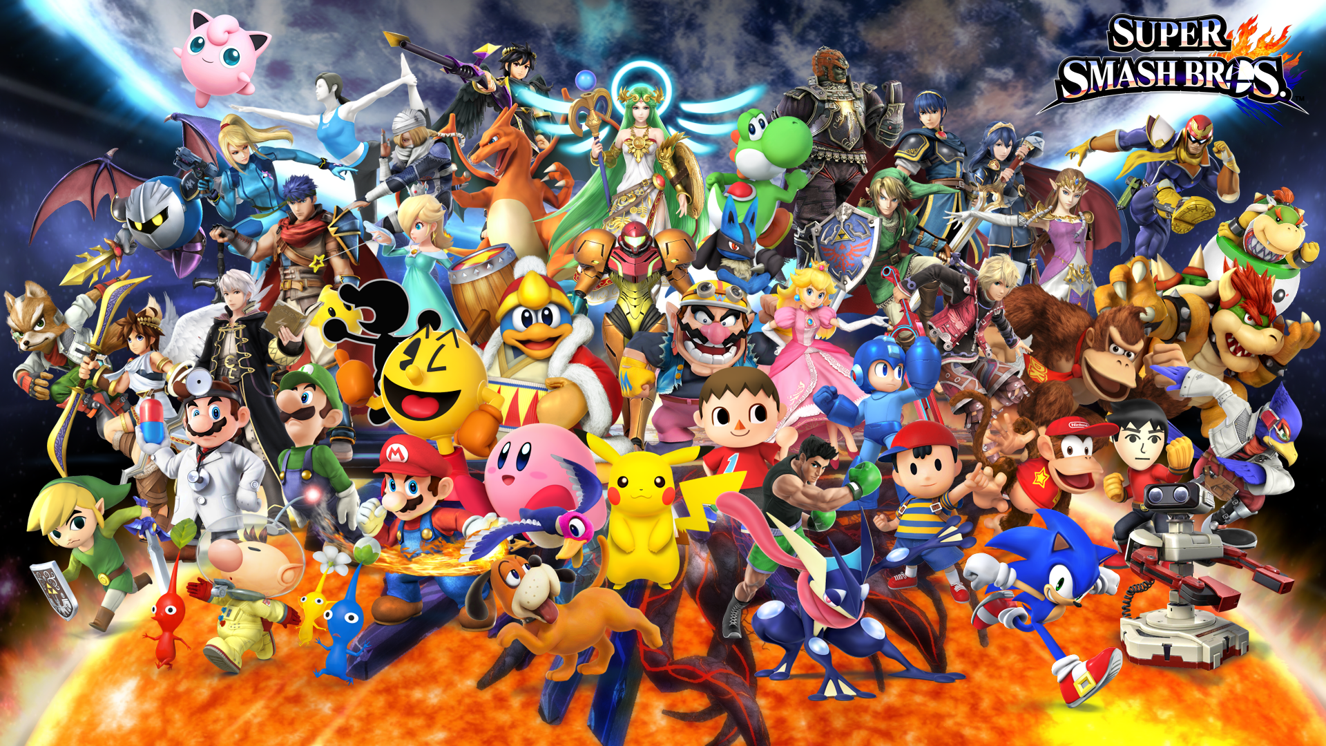 Ssb4 Finally The Wallpaper Is Plete What A Cluster Of Characters