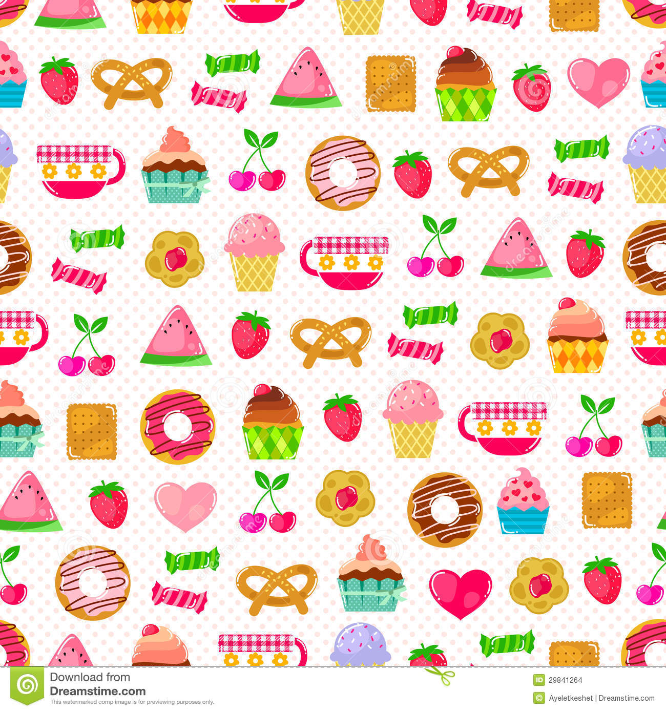 Girly Things Seamless Pattern Background Royalty Stock Photo