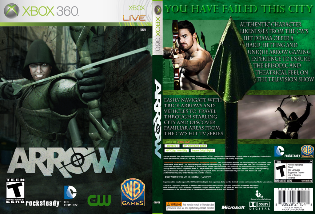Cw S Arrow Xbox Video Game Cover By Pepsiguy2