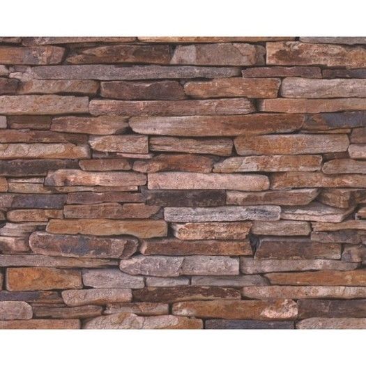 Stone Wall Look Wallpaper Traditional For Sale In Mitcham