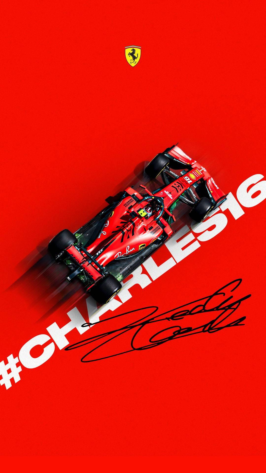 F1 Charles Leclerc Ferrari iPhone Wallpaper