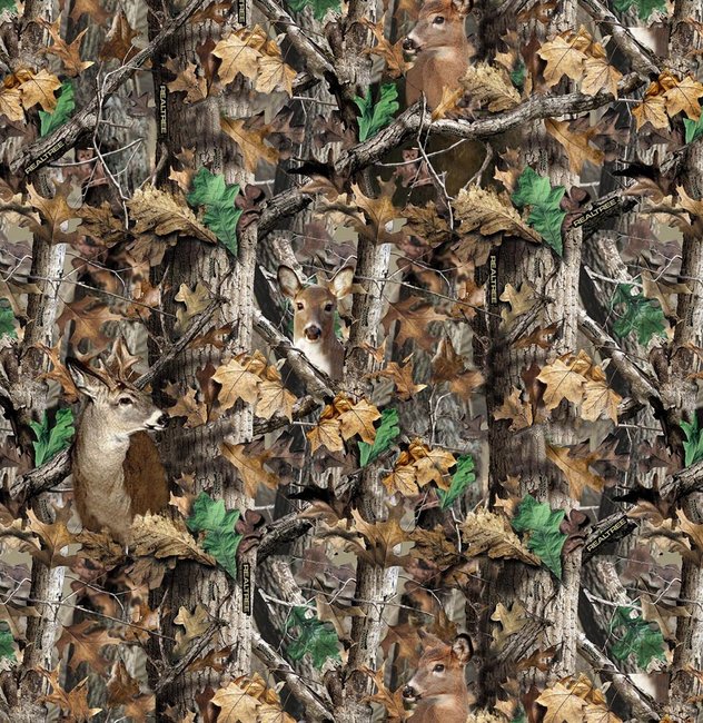 Realtree Cotton Prints Product Woods Deer In Camo