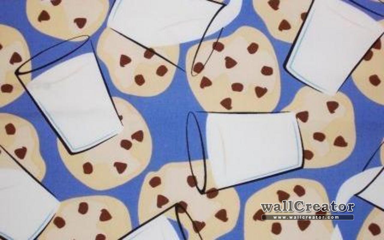 Chocolate Chip Cookies And Milk Wallpaper