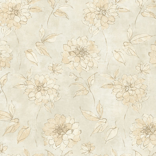 Grey And Gold Sketched Rose Wallpaper Wall Sticker Outlet