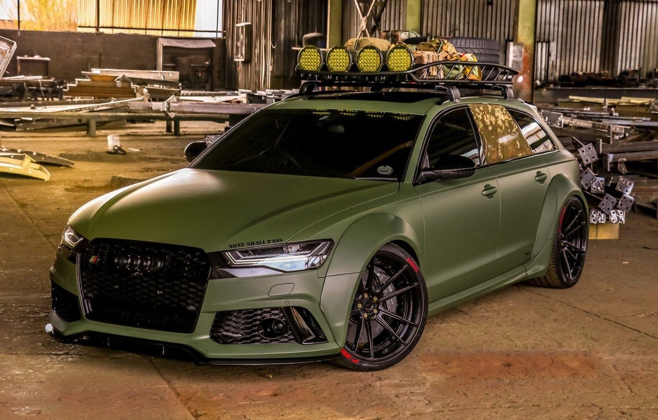 Wallpaper Audi Tuning Rs6 Sportback Army Green