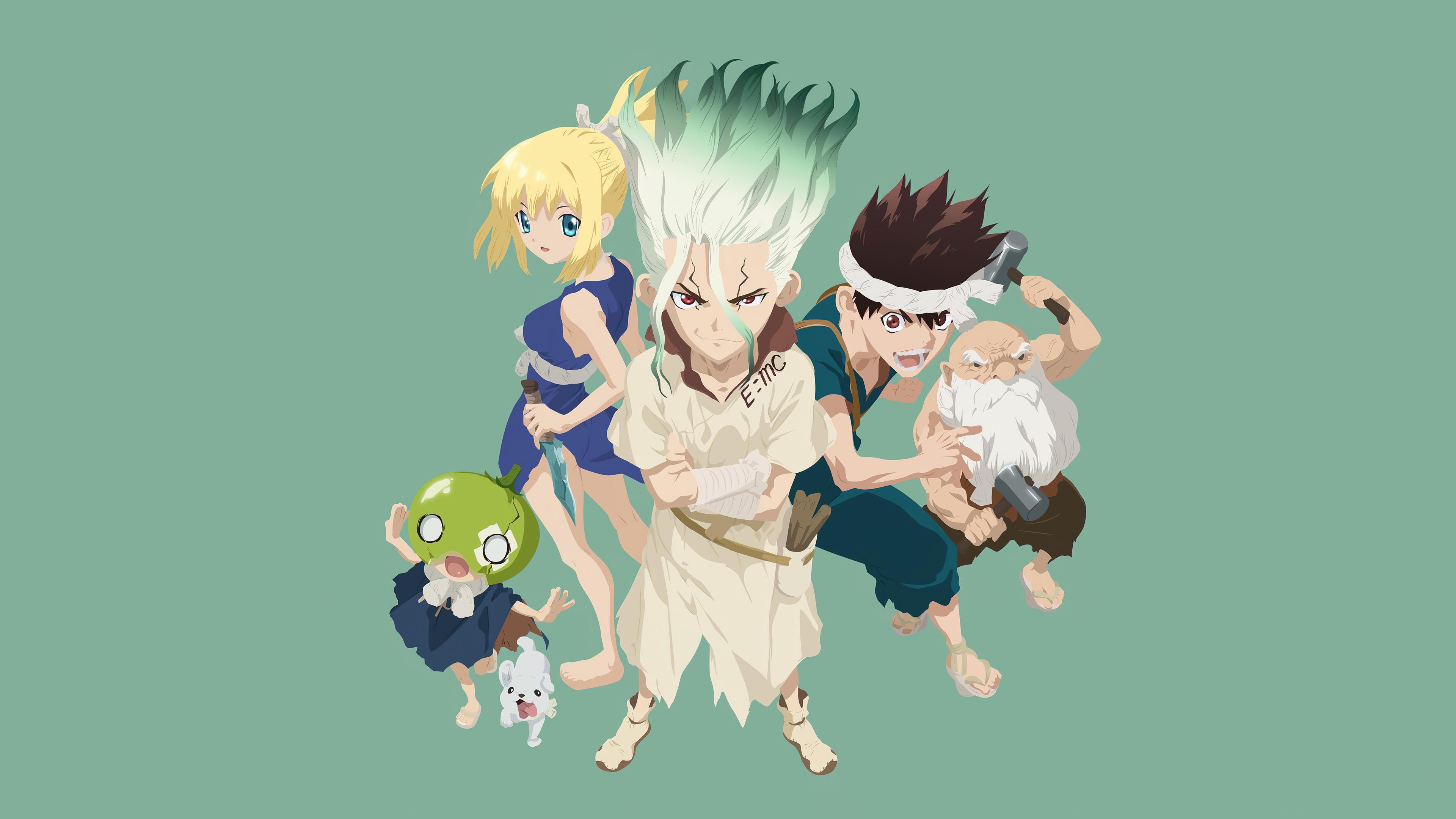 Dr Stone Anime Characters Senku Kohaku Chrome HD 4k Wallpaper